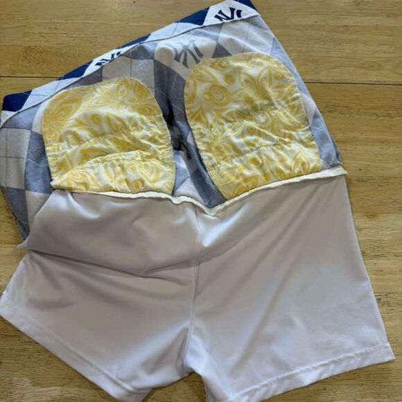 Loudmouth Mini Golf Skort Size 0 Blue Argyle New York Yankees MLB Spandex Pocket - Picture 12 of 13